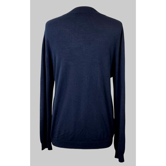 Neiman Marcus Black Cashmere V-Neck Long Sleeve Vintage Sweater XL - Picture 4 of 6